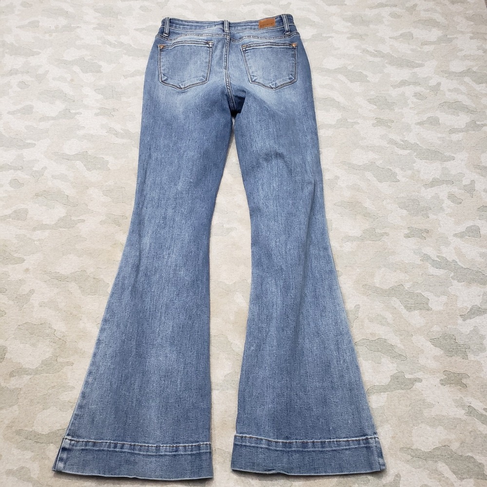 Judy Blue Jeans Womens 7/28 Blue Trouser Flare Denim Medium Wash Stretch - Picture 8 of 11